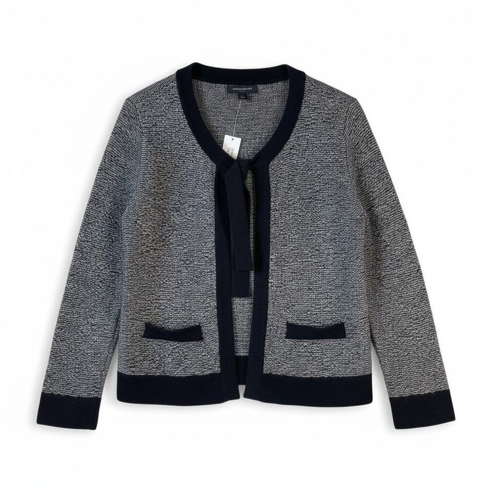 NWT BANANA REPUBLIC Angora Rabbit Hair Blend Cardigan Sweater Black White Small